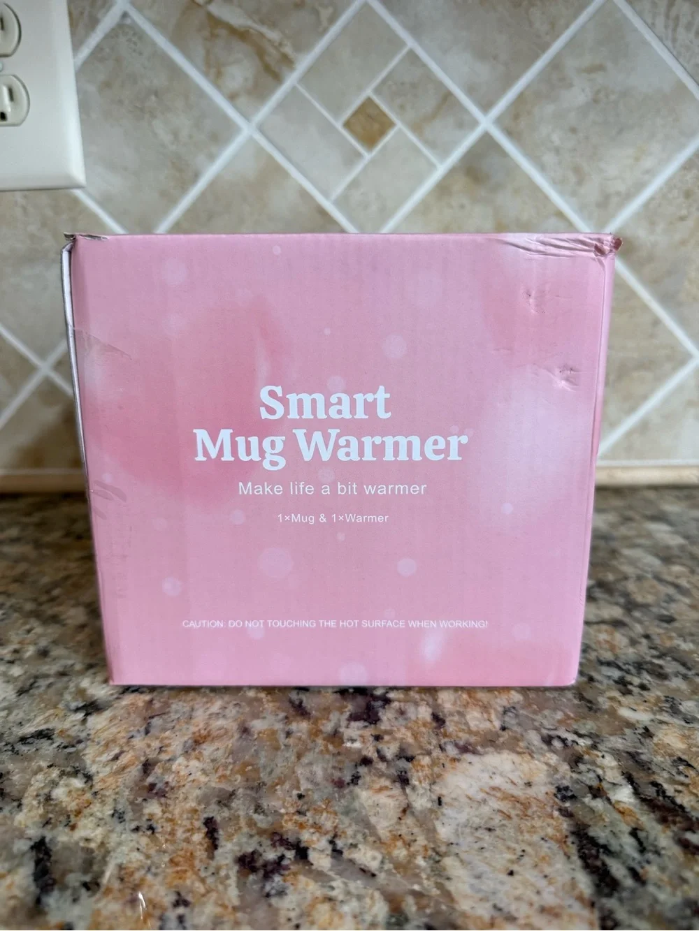 Coffee Mug Warmer & You are Awesome Set, AWESOME MUG with 4 Temp, Pink